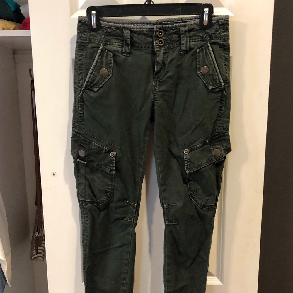 Free People Dark Green Cargo Pants Size 26
